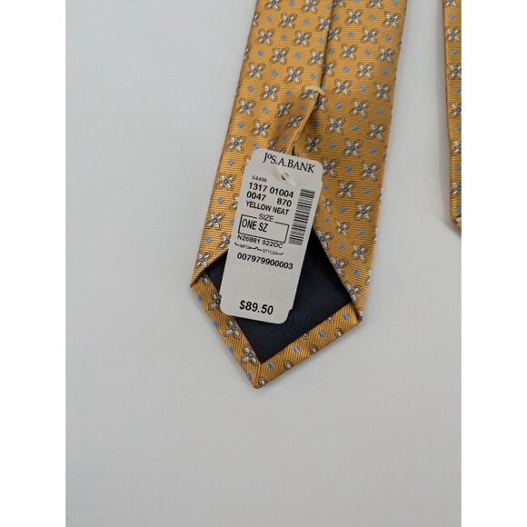 NWT JOS A. BANK Yellow Floral‎ Neck Tie 100% SILK HERITAGE COLLECTION - Picture 6 of 10